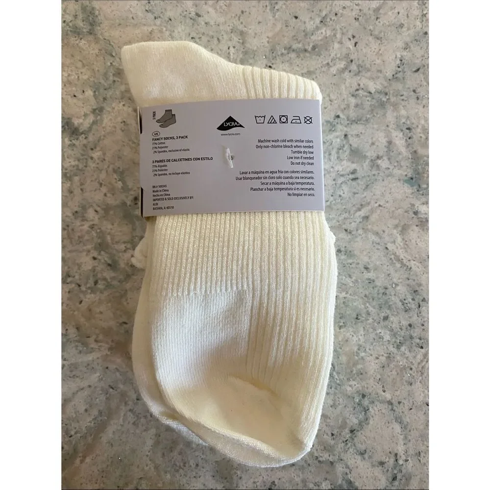 Serra Ruffle Cuff Ankle Socks - Ivory